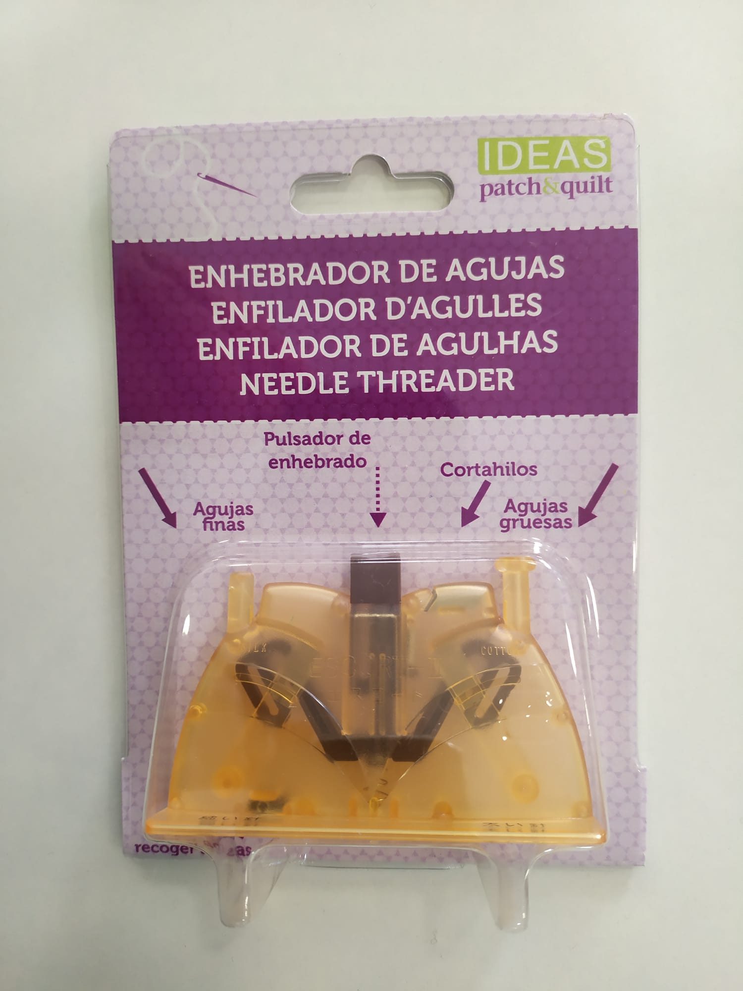 Enhebrador automático para agujas finas y gruesas con iman y LED